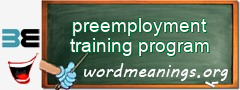 WordMeaning blackboard for preemployment training program